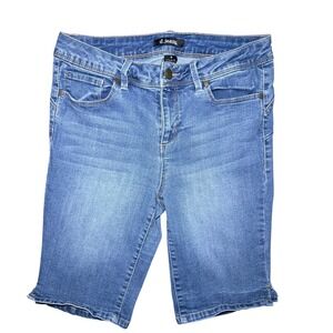 d.jeans Womens Blue Denim Bermuda Shorts Size 8 Medium Wash Stretch Mid Rise